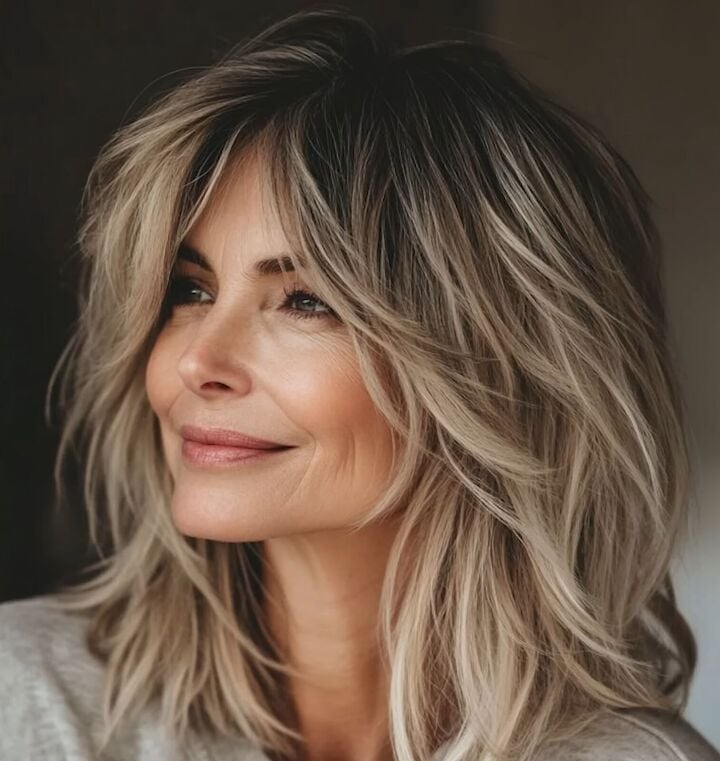 Classy Ash Blonde Shag With Face-Framing Bangs — Classy Shag Hair