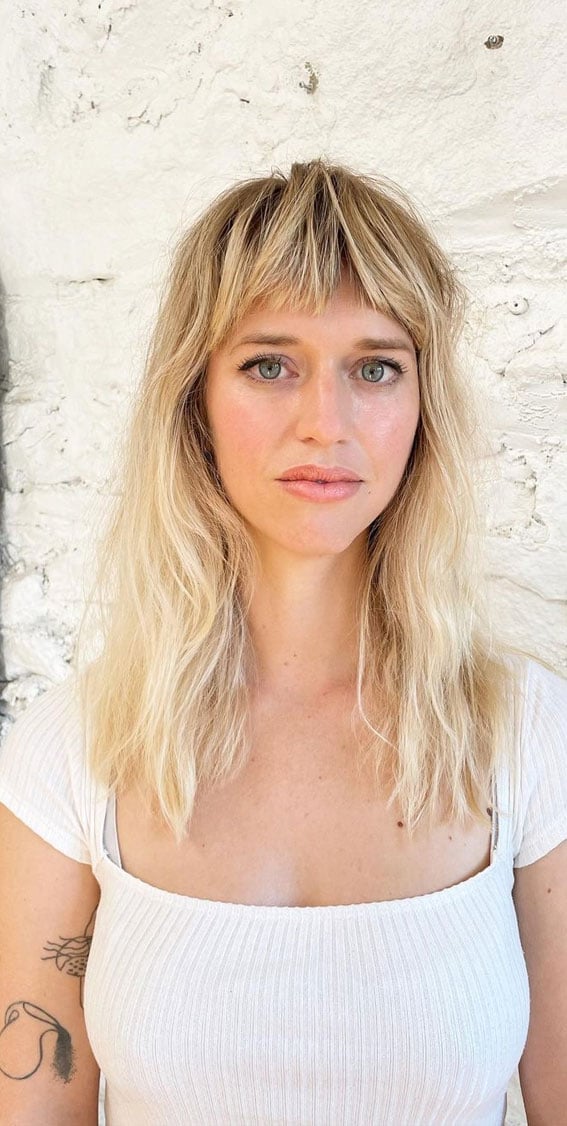 Dirty Blonde Shag With Textured Layers, Collarbone — Classy Shag Hair