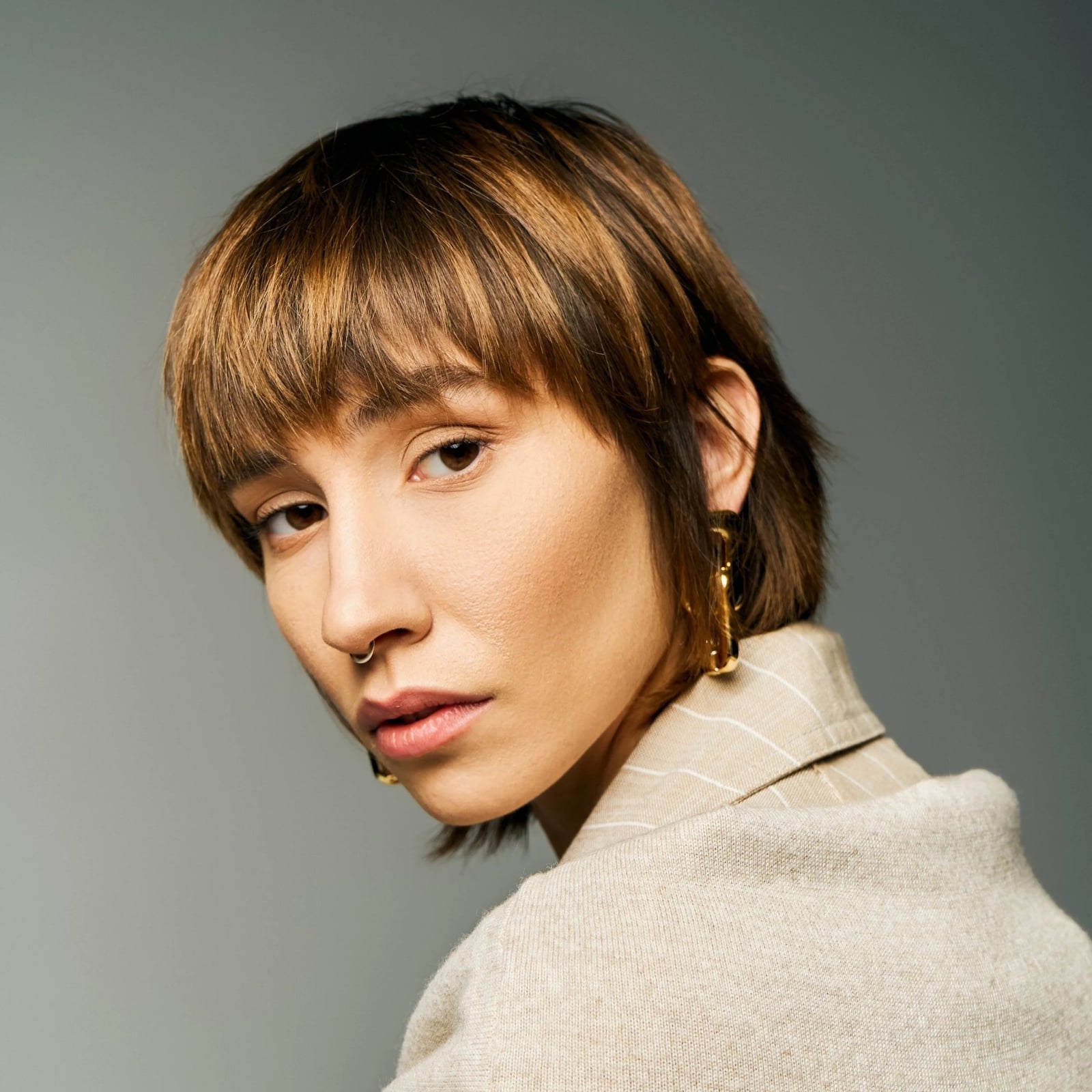 Mid-Back Shag With Grey Streaks — Classy Shag Hair