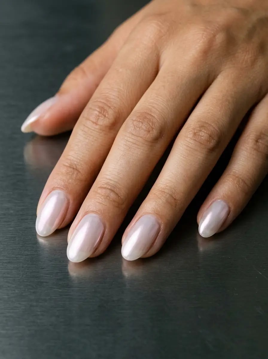 Milky White Jelly Short Oval Nails Milky White Jelly Short Oval Nails — Classy Sheer Nails