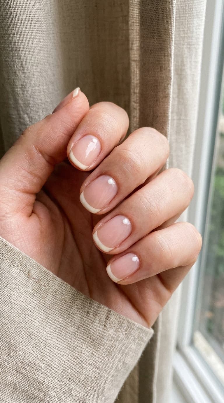 Short Square Sheer Nude French Nails With короткий, Close-Up Take Short Square Sheer Nude French Nails With короткий, Close-Up Take — Classy Sheer Nails