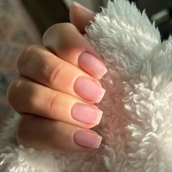 Soft Pink Jelly Short Square Nails Soft Pink Jelly Short Square Nails — Classy Sheer Nails