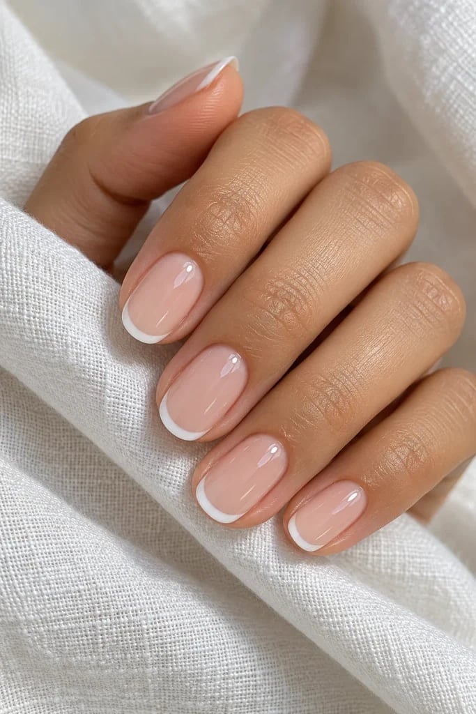 Short Oval Sheer Nude French Nails Short Oval Sheer Nude French Nails — Classy Sheer Nails