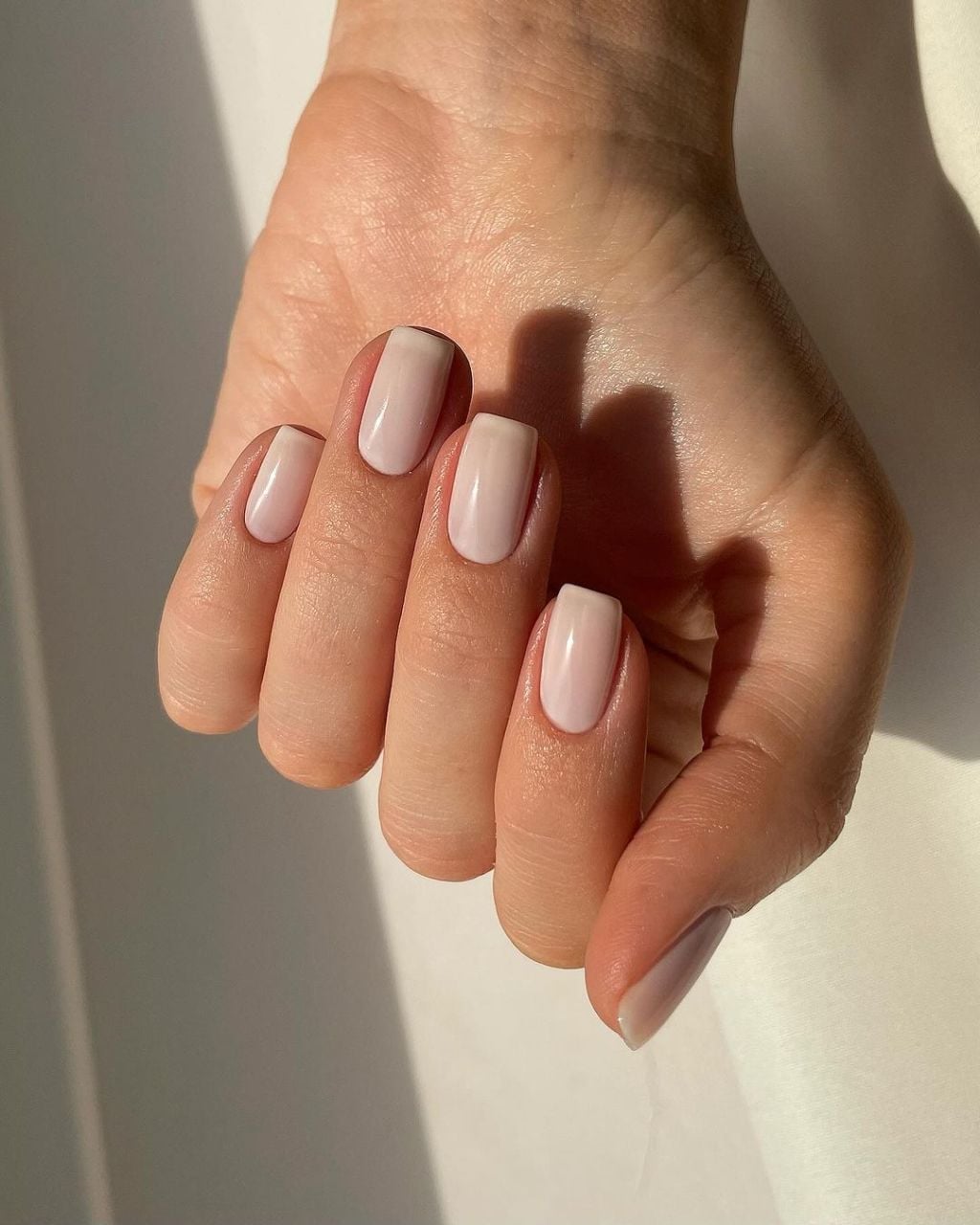 Opaque Light Pink Short Square Nails Opaque Light Pink Short Square Nails — Classy Sheer Nails