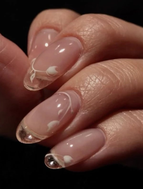 Sheer Pink Line Cuticle Almond Nails Sheer Pink Line Cuticle Almond Nails — Classy Sheer Nails
