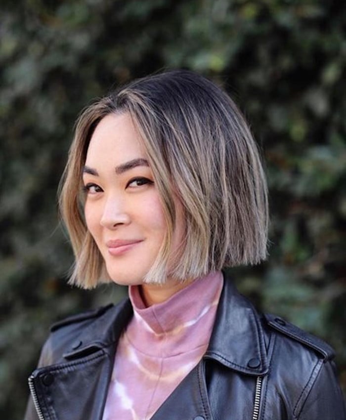 Fine Bob With Blonde Balayage And Blunt Bangs Fine Bob With Blonde Balayage And Blunt Bangs — Classy Short Hair Haircuts