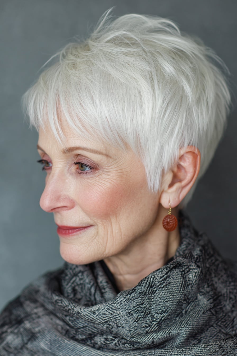White Pixie With Textured Layers White Pixie With Textured Layers — Classy Short Haircuts