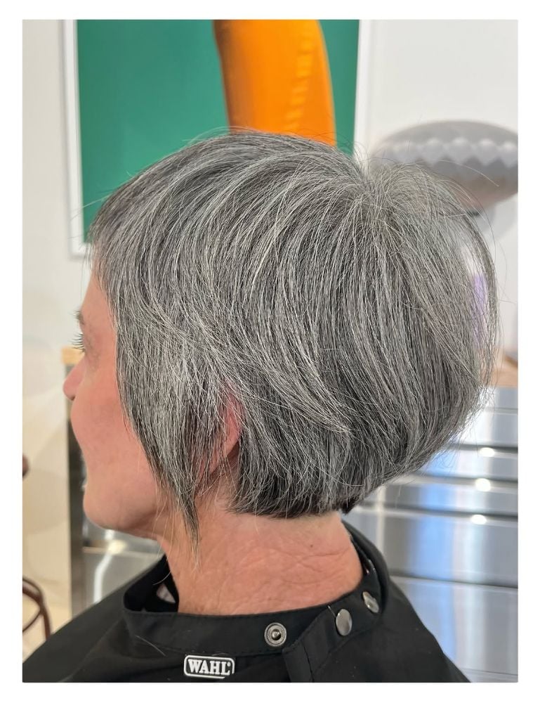 Sharp Ear Length Bob In Solid Grey Sharp Ear Length Bob In Solid Grey — Classy Short Haircuts