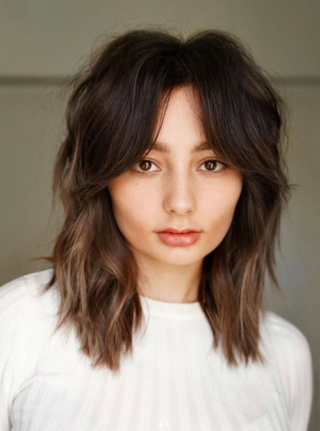 Shoulder Length Dark Brown Wolf Cut — Classy Short Wolf Cut