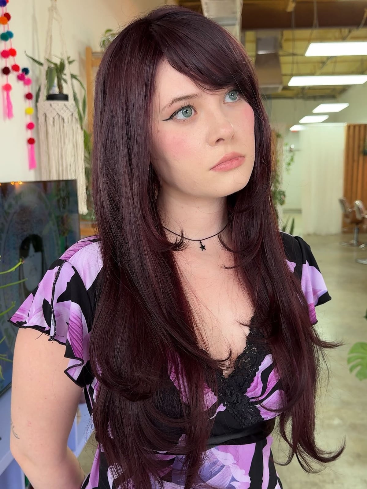 Collarbone Waves With Textured Side Bangs Collarbone Waves With Textured Side Bangs — Classy Side Bangs Hairstyles