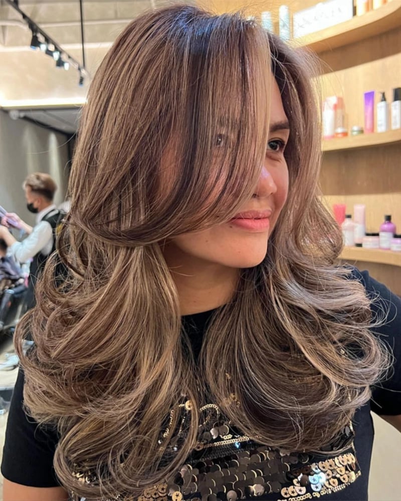 Shoulder Length Ash Brown Waves With Curtain Bangs Shoulder Length Ash Brown Waves With Curtain Bangs — Classy Side Bangs Hairstyles