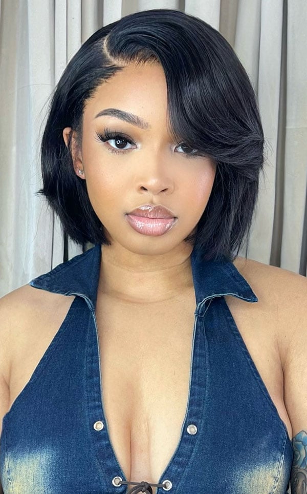 Voluminous Chin Bob With Face Framing — Classy Side Part Bob