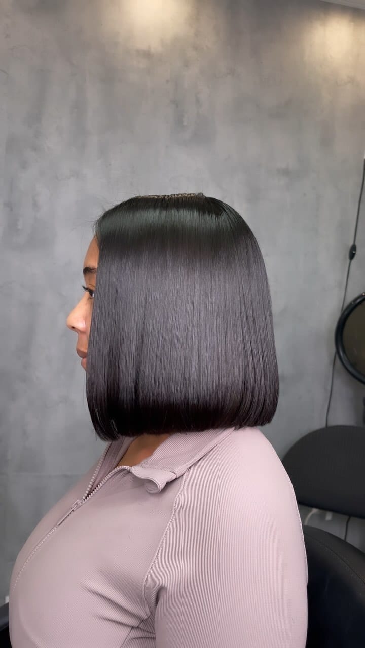 Fine Black Bob Side View Silk Press — Classy Silk Press Hairstyles