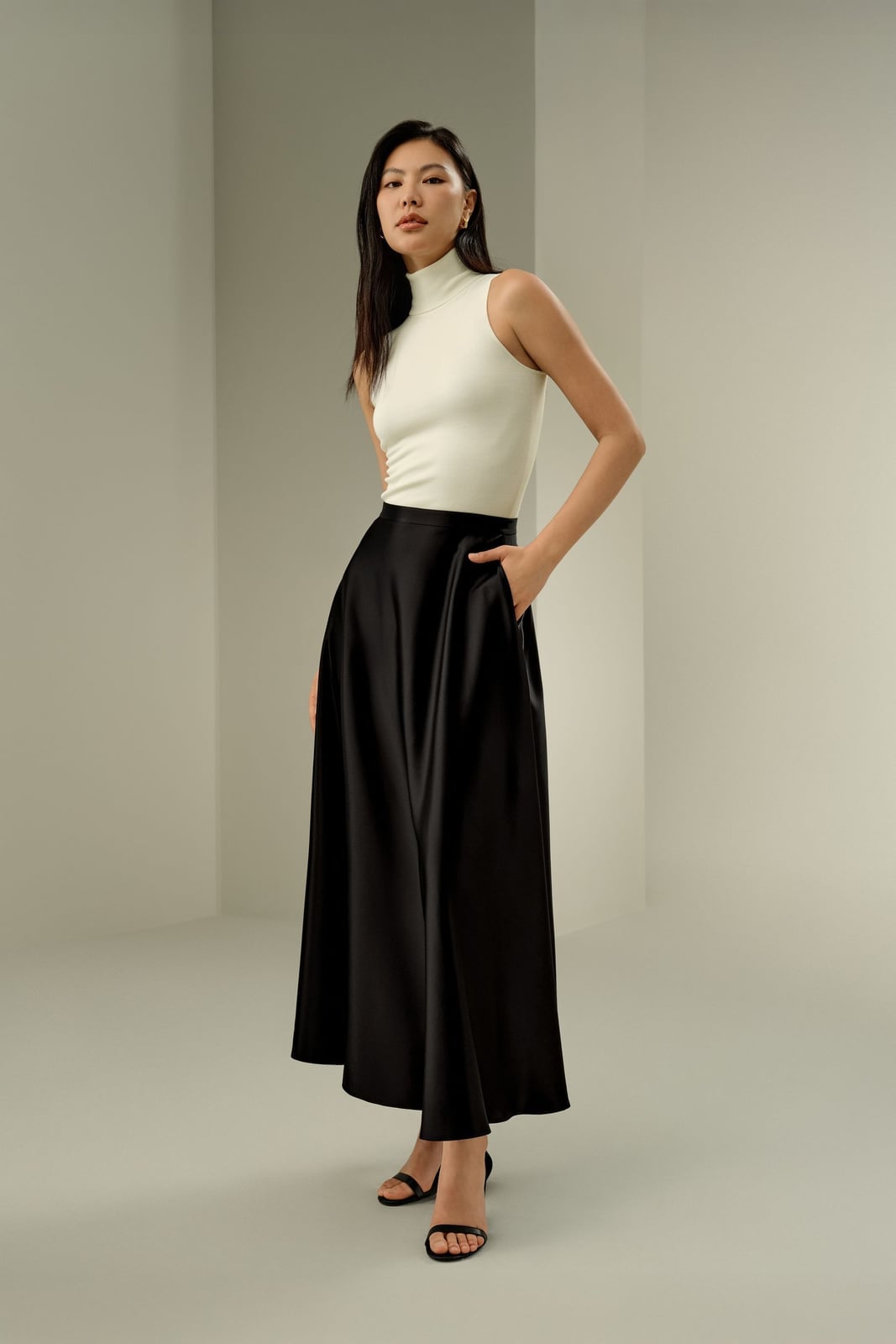 Maxi Skirt Outfit Silk Wrap Solid Skirts For Women Satin Skirts For Women High Waist Lace