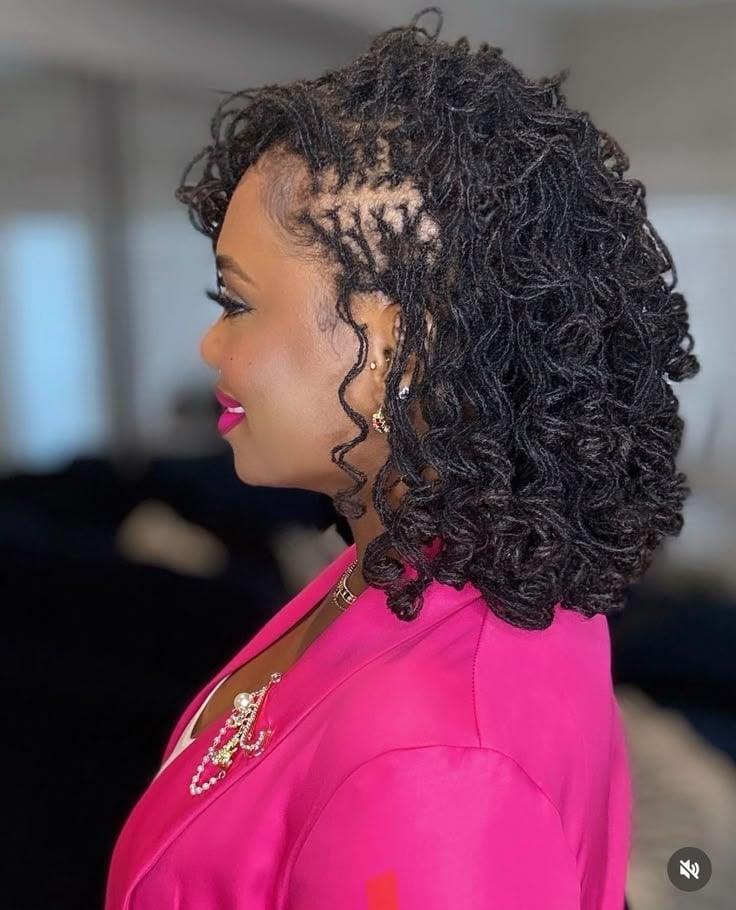 Collarbone Black Coily Sisterlocks Loose Style Collarbone Black Coily Sisterlocks Loose Style — Classy Sister Locs