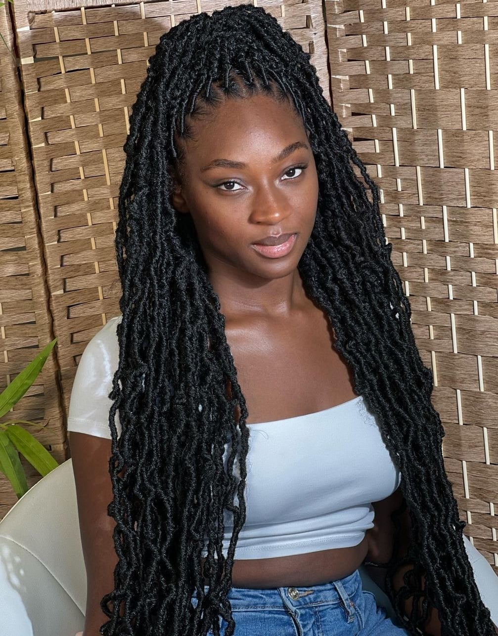 Shoulder Length Black Locs Textured Style — Classy Soft Locs Hairstyles