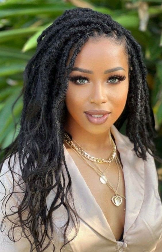 Mid-Back Black Locs Voluminous Waves — Classy Soft Locs Hairstyles