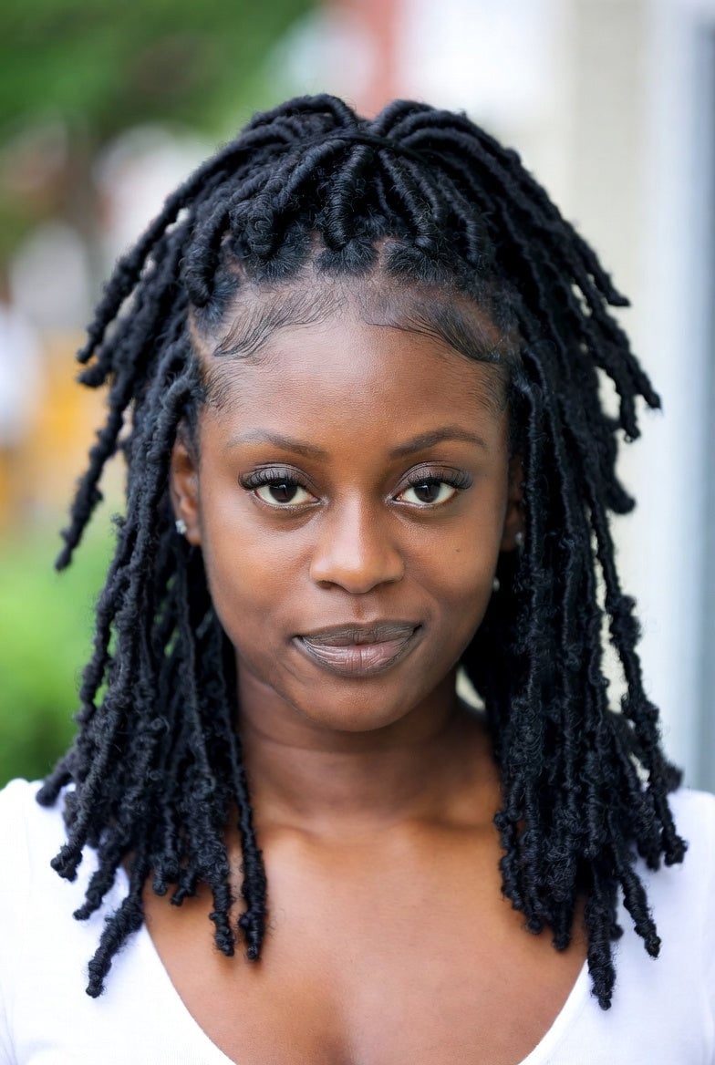 Mid-Back Black Butterfly Locs Full Volume — Classy Soft Locs Hairstyles
