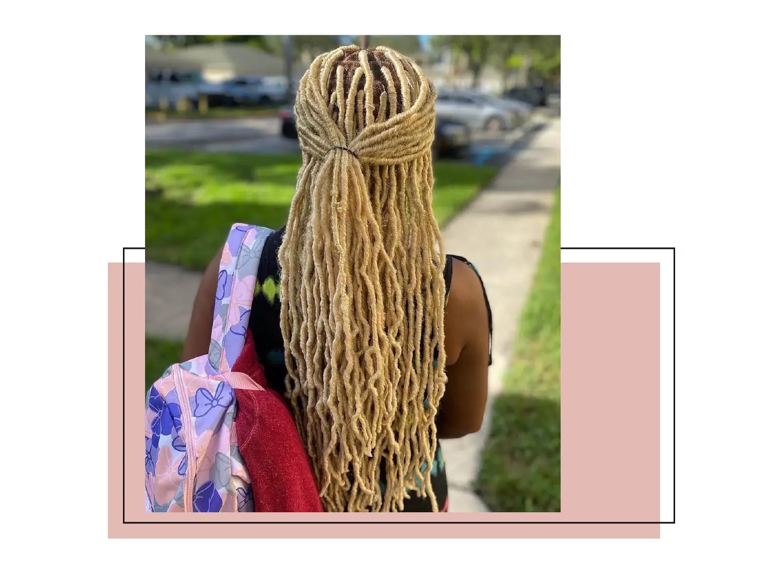 Mid-Back Blonde Locs Ponytail Wrap — Classy Soft Locs Hairstyles