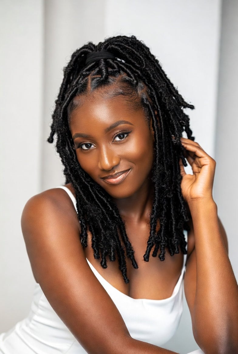 Collarbone Butterfly Locs with Defined Curls — Classy Soft Locs Hairstyles