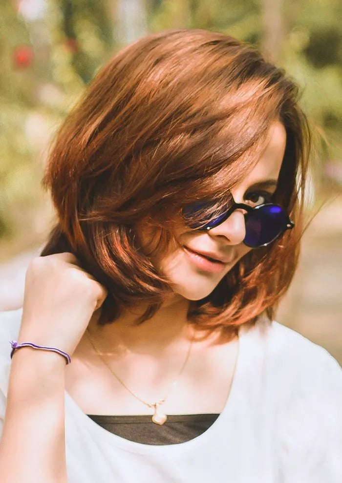 Chin Stacked Bob With Auburn Highlights — Classy Stacked Bob