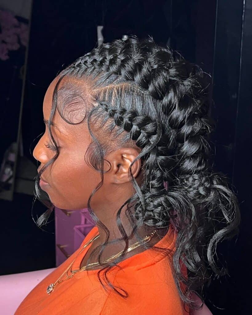 Wavy Black Braids With Butterfly Accents Wavy Black Braids With Butterfly Accents — Classy Stitch Braids Hairstyles