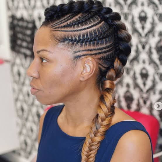 Zig-Zag Stitch Braids With Blonde Highlights Zig-Zag Stitch Braids With Blonde Highlights — Classy Stitch Braids Hairstyles