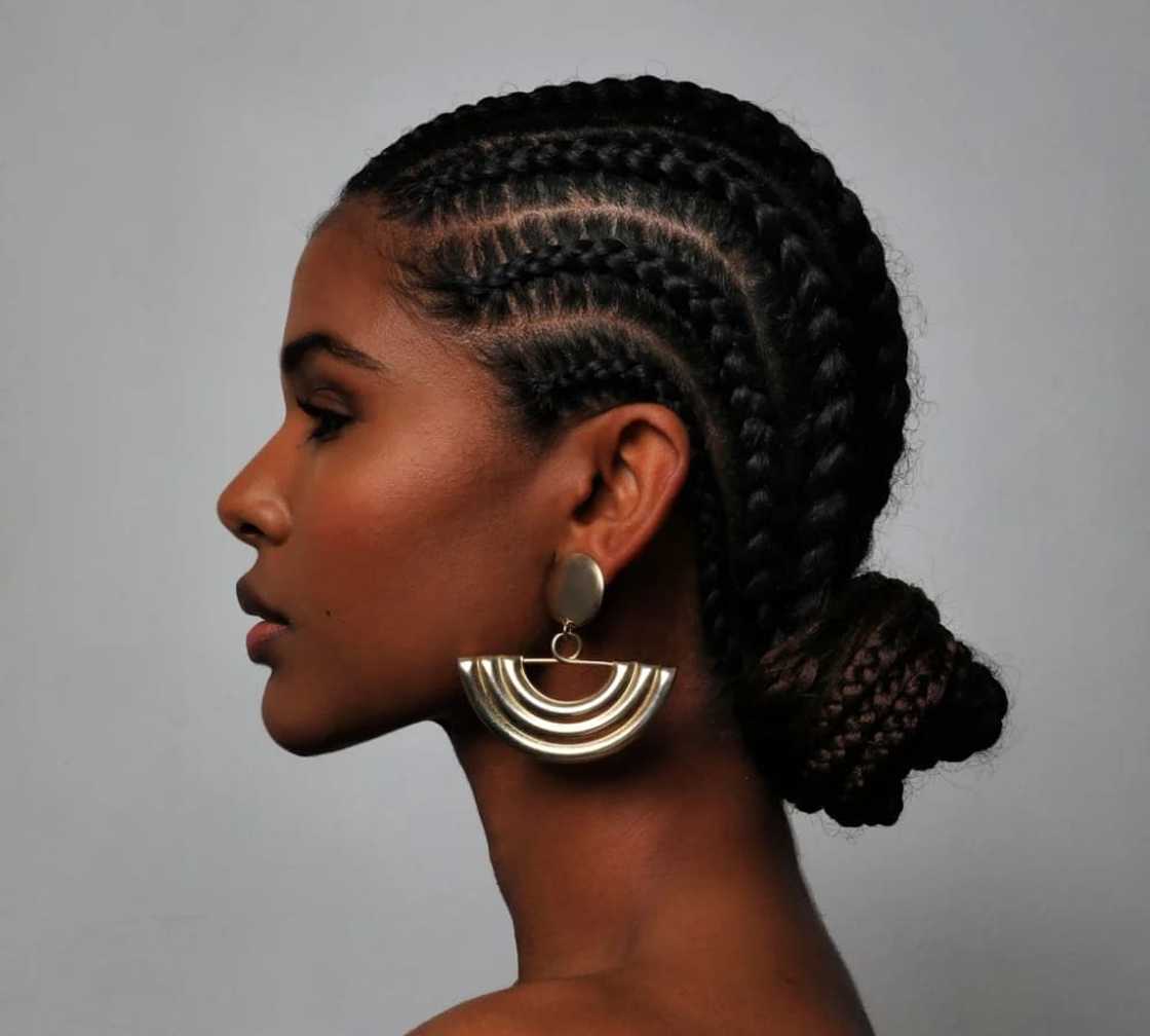 High Ponytail With Geometric Stitch High Ponytail With Geometric Stitch — Classy Stitch Braids Hairstyles