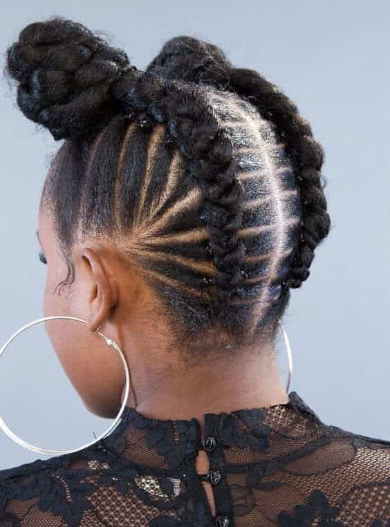 Fan Pattern Double Braided Buns Fan Pattern Double Braided Buns — Classy Stitch Braids Hairstyles