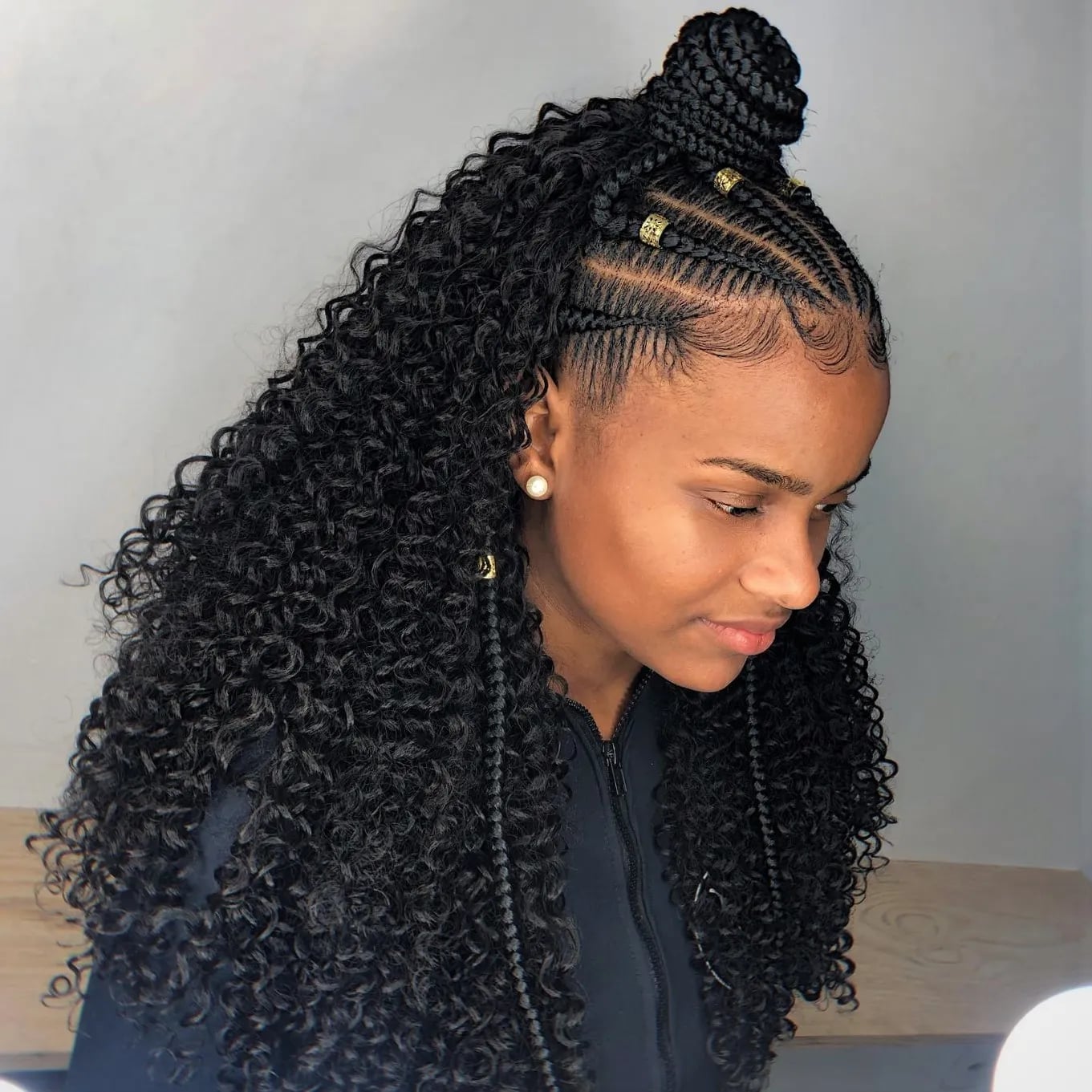 Half-Up Bun With Braided Front Half-Up Bun With Braided Front — Classy Stitch Braids Hairstyles