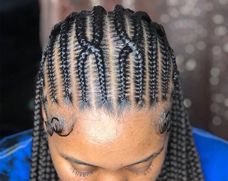 Mid-Back Straight Braids With Baby Hairs Mid-Back Straight Braids With Baby Hairs — Classy Stitch Braids Hairstyles