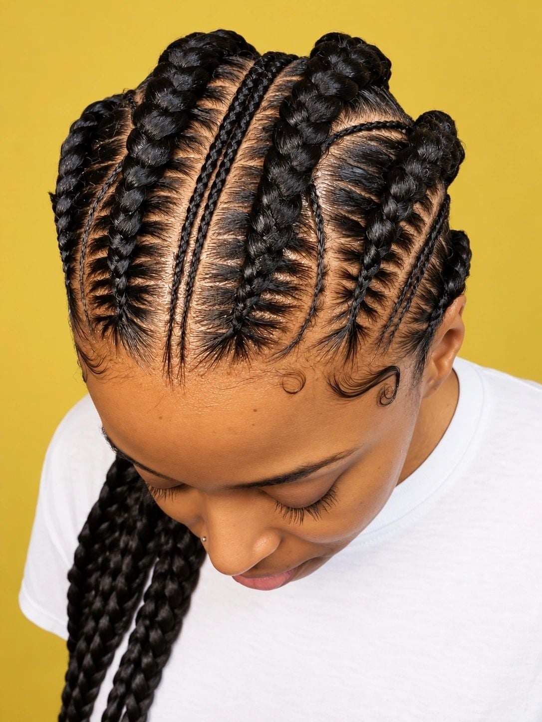 Mid-Back Stitch Braids With Neat Lines Mid-Back Stitch Braids With Neat Lines — Classy Stitch Braids Hairstyles
