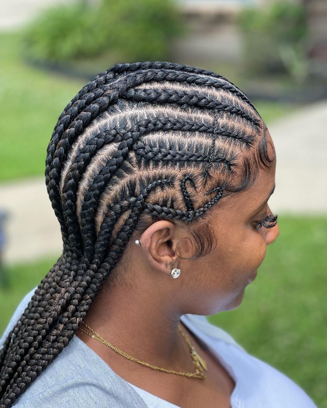 Sharp Geometric Scalp Stitch Braids Sharp Geometric Scalp Stitch Braids — Classy Stitch Braids Hairstyles