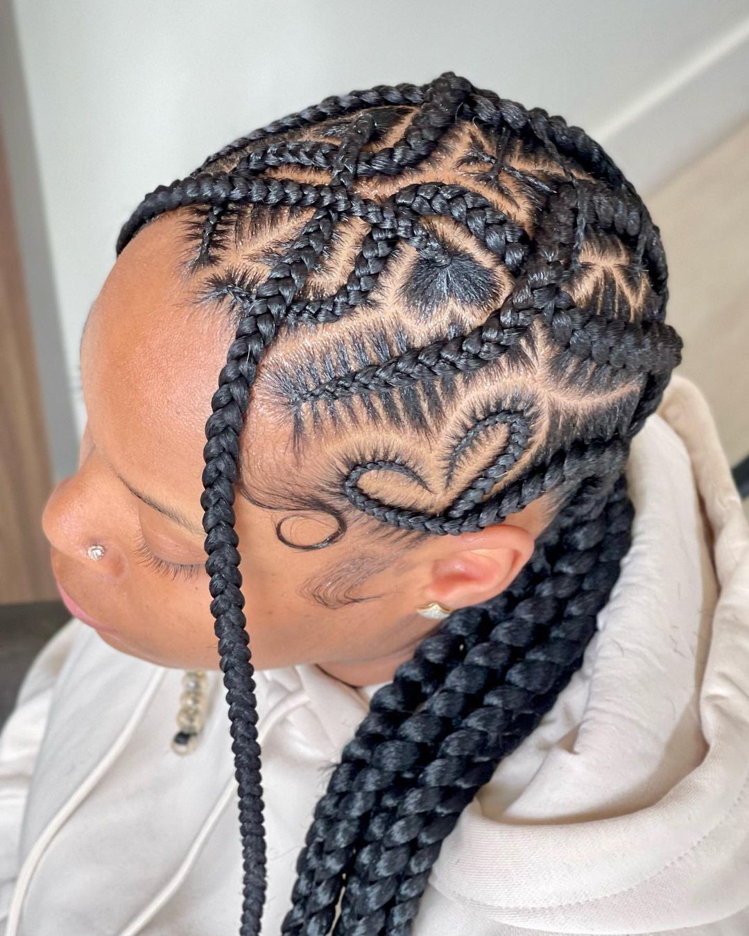 Intricate Geometric Pattern Stitch Braids Intricate Geometric Pattern Stitch Braids — Classy Stitch Braids Hairstyles