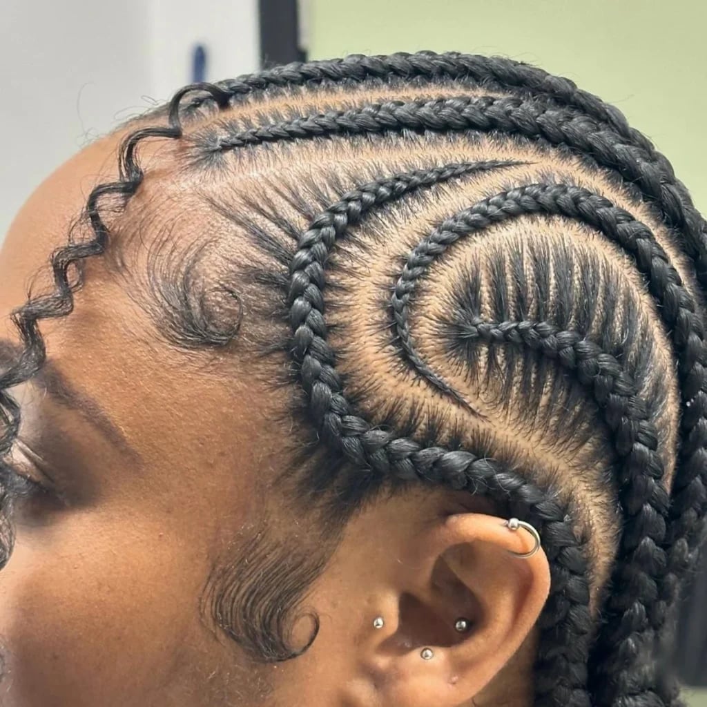 Close-Up Stitch Braids With Baby Hairs Close-Up Stitch Braids With Baby Hairs — Classy Stitch Braids Hairstyles