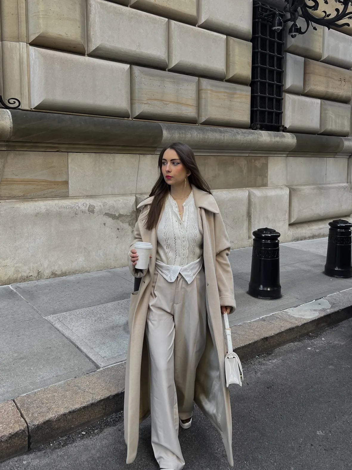 Lace and Trench Coat Create an Elegant Ensemble — Classy Street Style Outfits