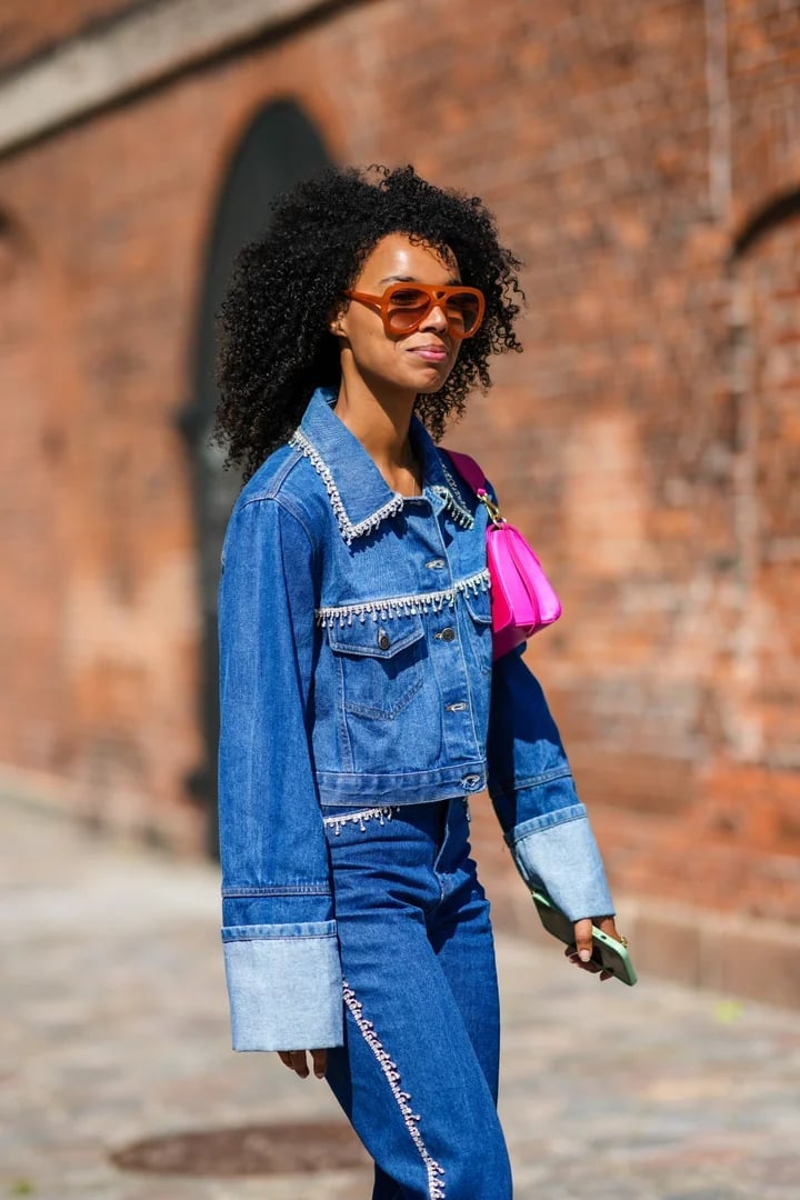 Embellished Denim Jacket Adds Personality — Classy Street Style Outfits