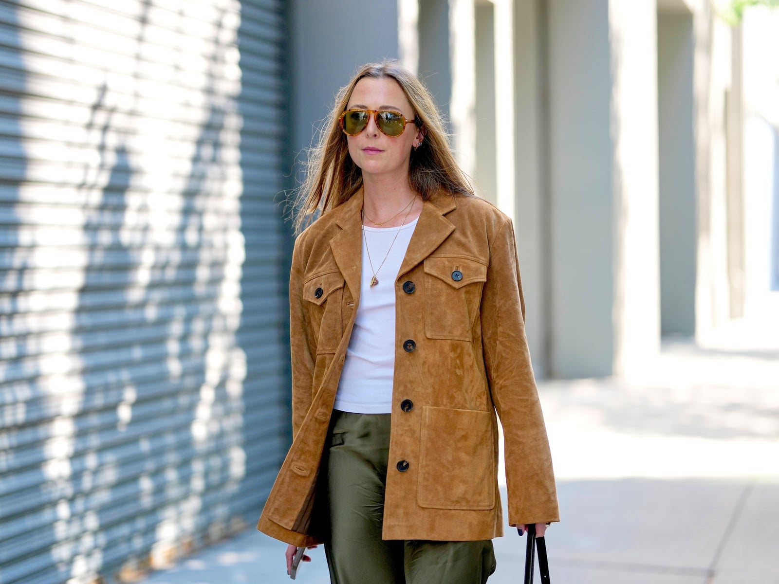 Brown Suede Utility Jacket with Cargo Pants — Classy Suede Jacket Outfits