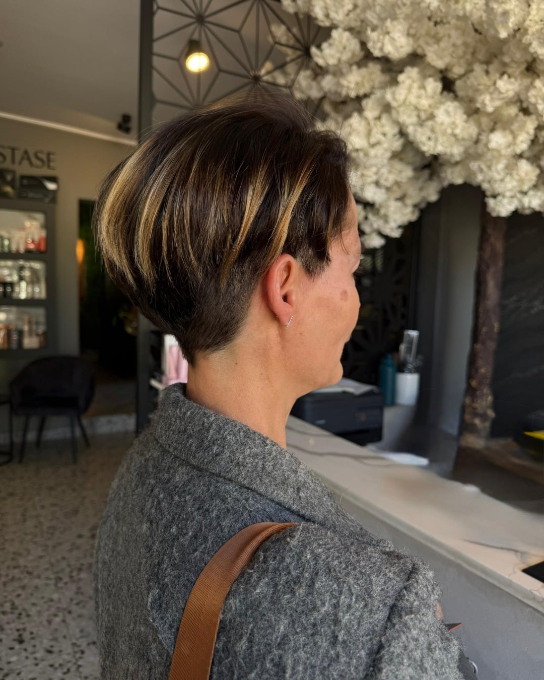 Dark Brown Pixie With Curtain Bangs, Wavy — Classy Textured Pixie