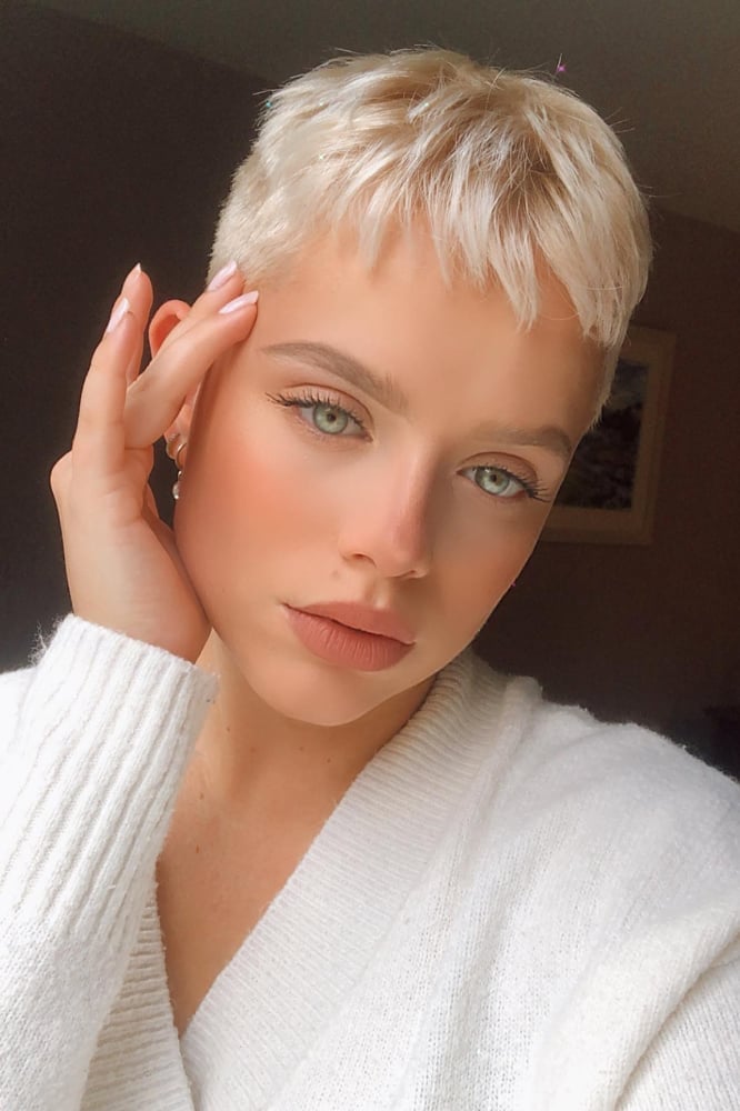 Platinum Blonde Pixie With Tousled Texture — Classy Textured Pixie