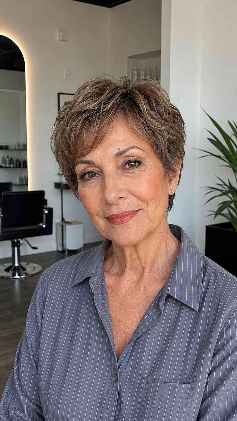 Textured Brown And Blonde Pixie Cut Textured Brown And Blonde Pixie Cut — Classy Thinning Hair