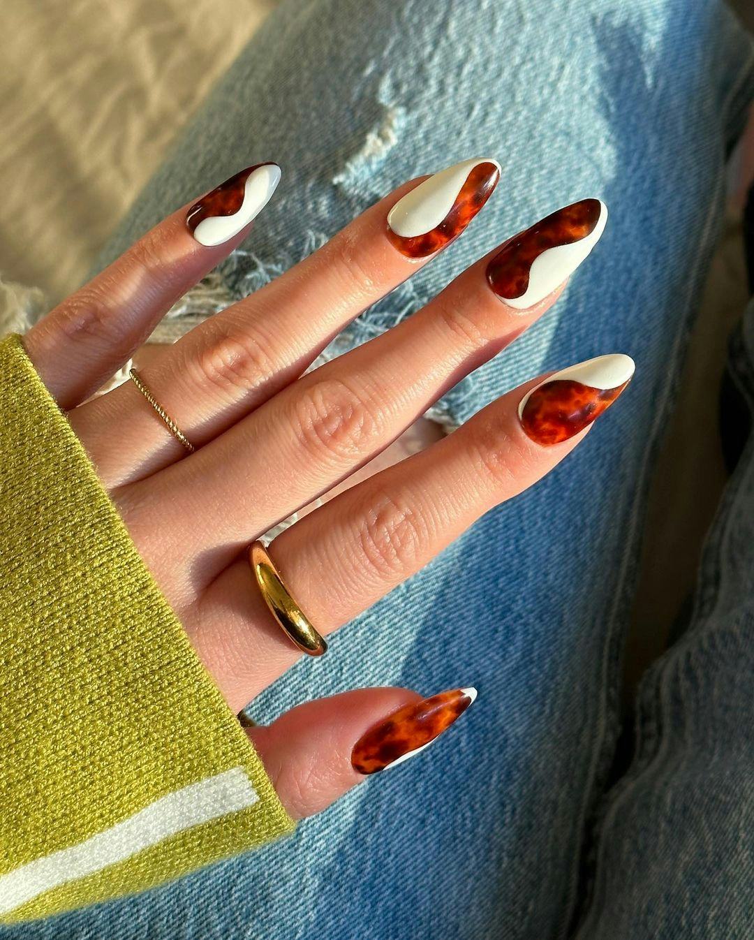 Long Square Tortoise Shell French Tips — Classy Tortoise Shell Nails