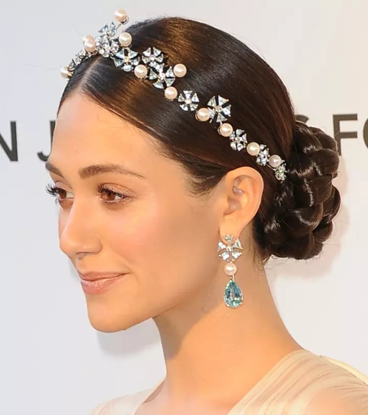 Braided Updo With Ornate Headband Braided Updo With Ornate Headband — Classy Trending Hairstyle