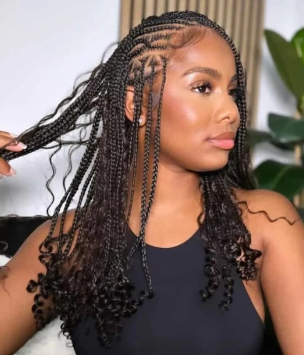 Fine Micro Braids With Loose Wavy Ends — Classy Tribal Braids Hairstyles