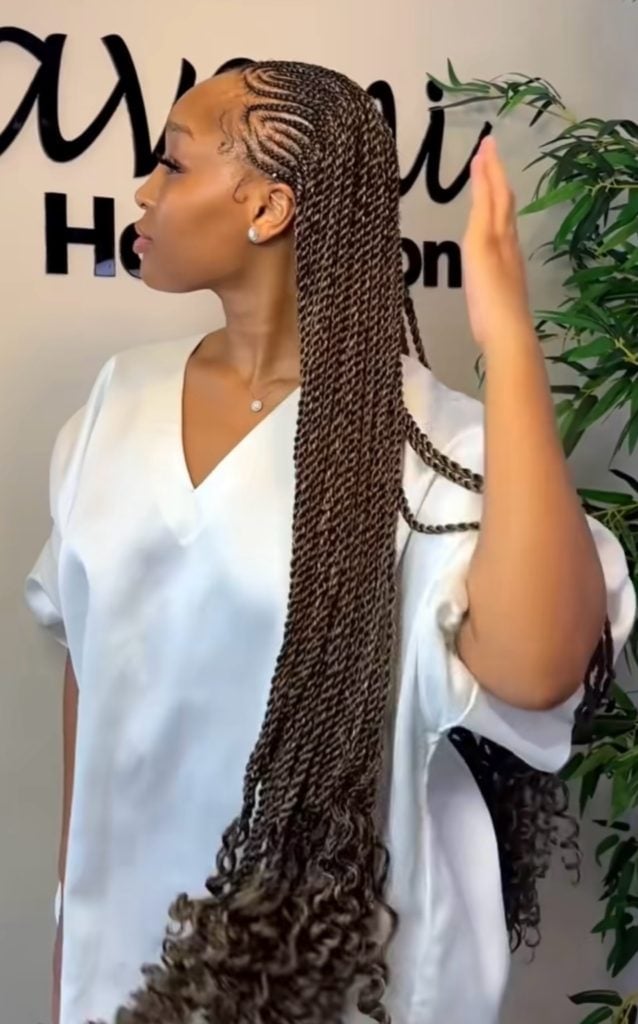 Long Twist Braids With Blonde Tips And Curls — Classy Tribal Braids Hairstyles
