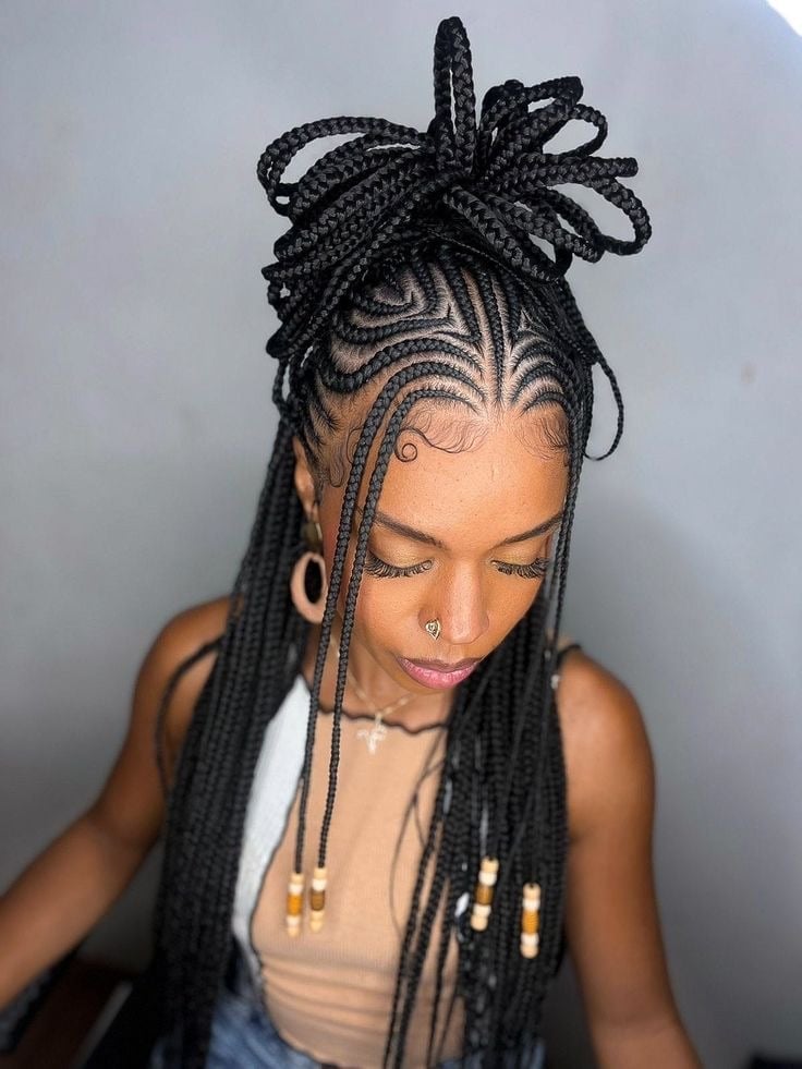 Braids With Brown Highlights And Curly Ends — Classy Tribal Braids Hairstyles