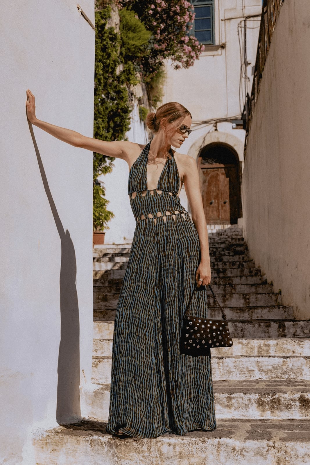 Cut-Out Halter Maxi Dress for Evening Resort Glamour Classy Tropical Outfits