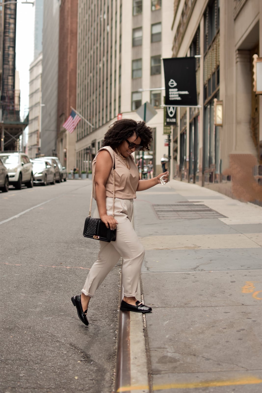 Beige Trousers with Black Loafers for Classic Workwear Beige Trousers with Black Loafers for Classic Workwear — Classy Trouser Outfits
