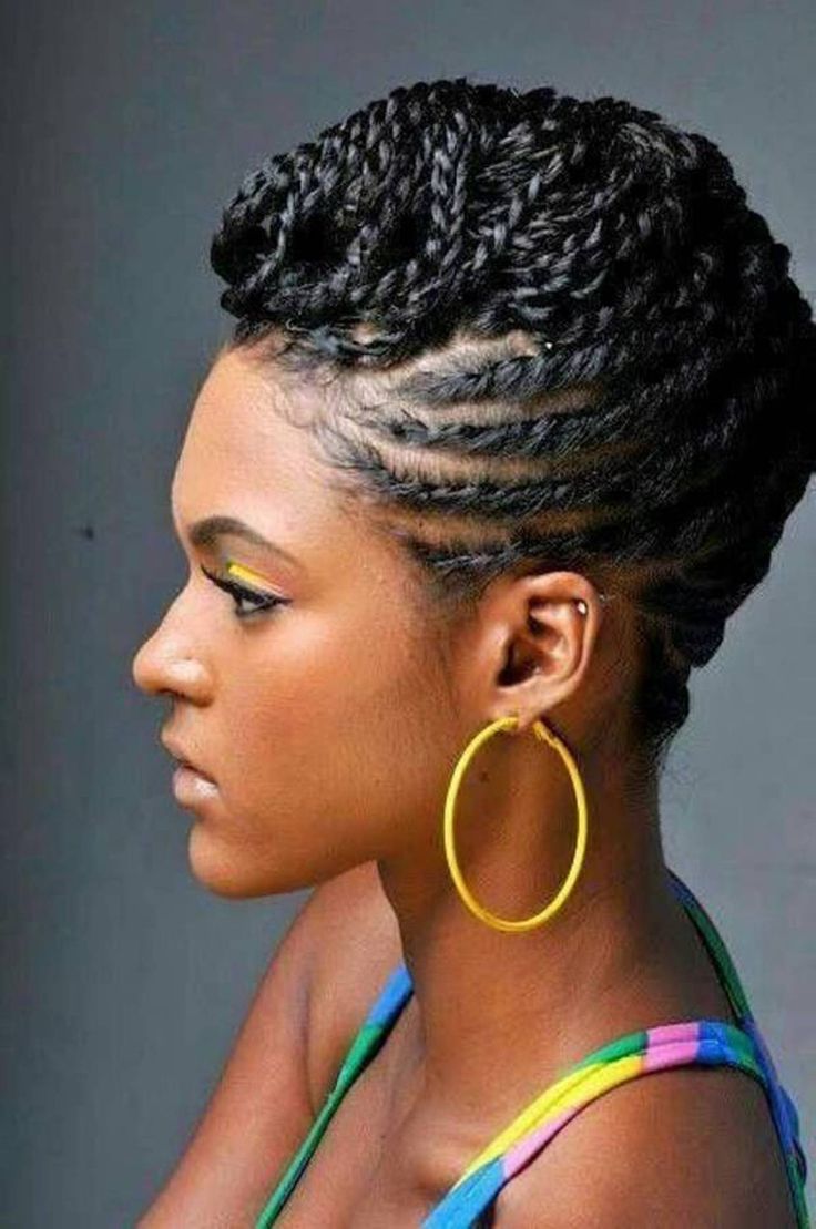 Mid-Back Black Flat Twists With Intricate Pattern — Classy Twist Hairstyles