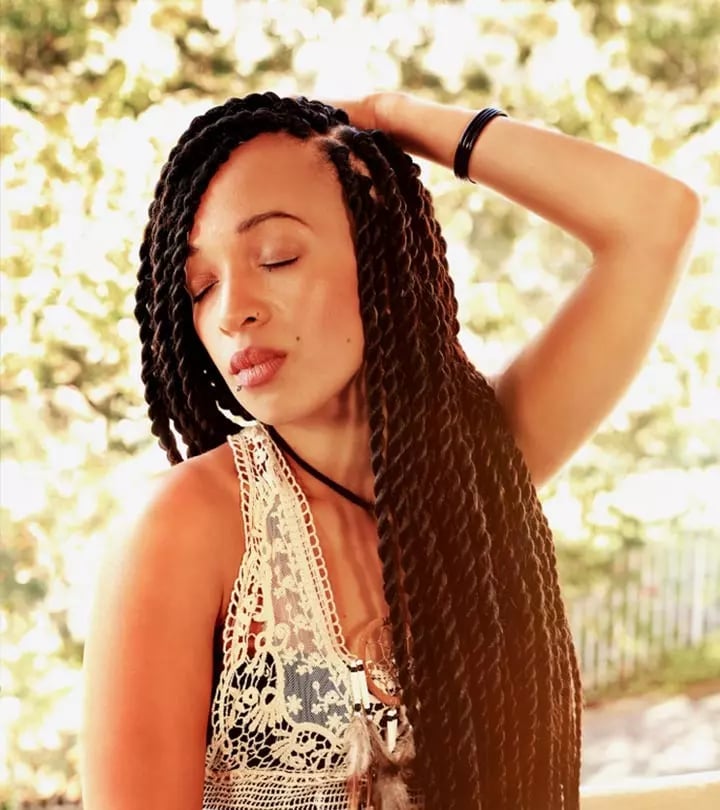 Long Black Coily Twists Mid-Back Length — Classy Twist Hairstyles